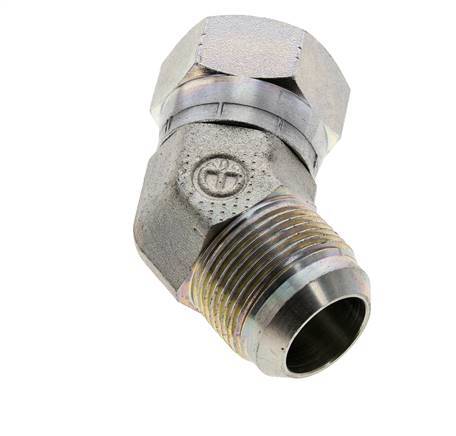 45deg JIC Angled Fitting UN 1-5/16''-12 Male x Female Steel 170bar (2388.5psi)