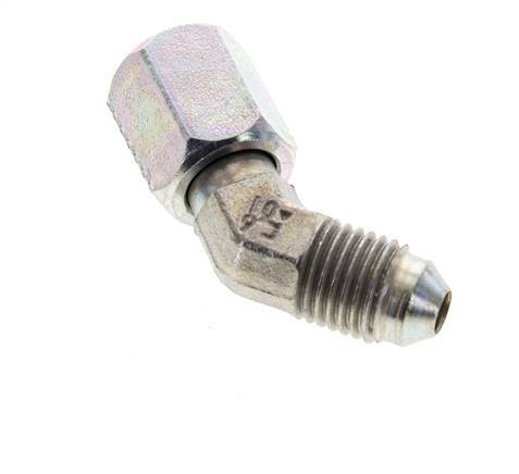 45deg JIC Angled Fitting UNF 7/16''-20 Male x Female Steel 310bar (4355.5psi)