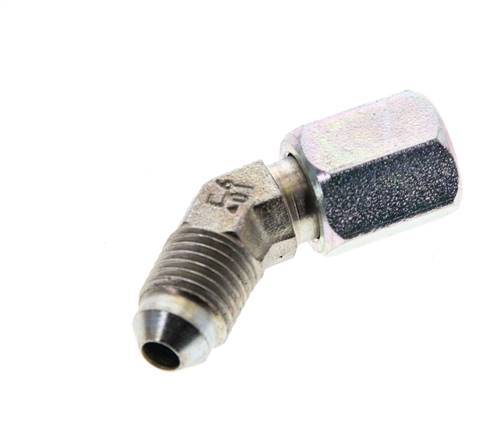 45deg JIC Angled Fitting UNF 7/16''-20 Male x Female Steel 310bar (4355.5psi)
