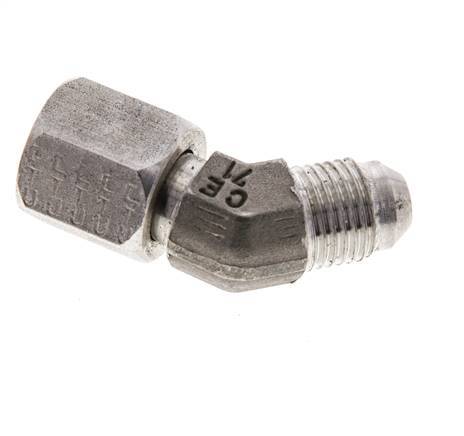 45deg JIC Angled Fitting UNF 1/2''-20 Male x Female Stainless Steel 275bar (3863.75psi)