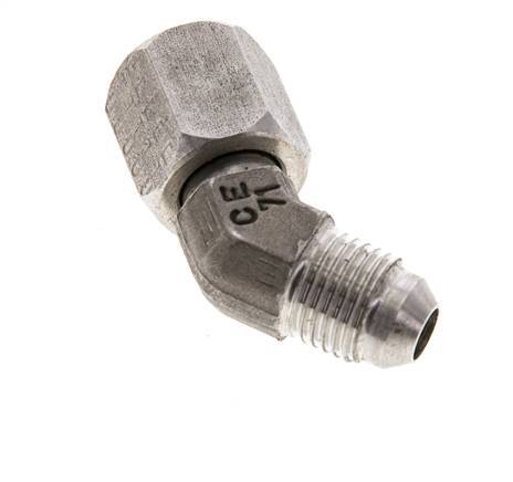 45deg JIC Angled Fitting UNF 1/2''-20 Male x Female Stainless Steel 275bar (3863.75psi)