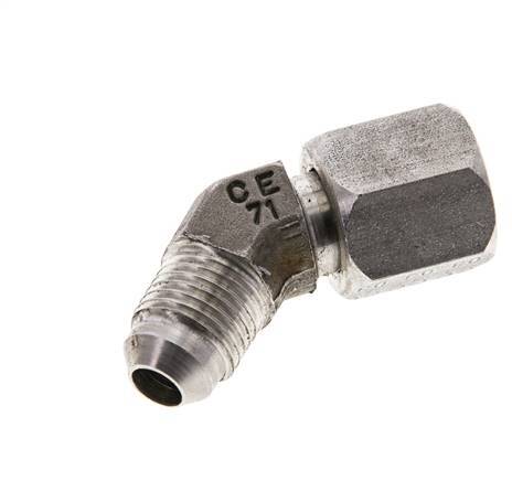 45deg JIC Angled Fitting UNF 1/2''-20 Male x Female Stainless Steel 275bar (3863.75psi)