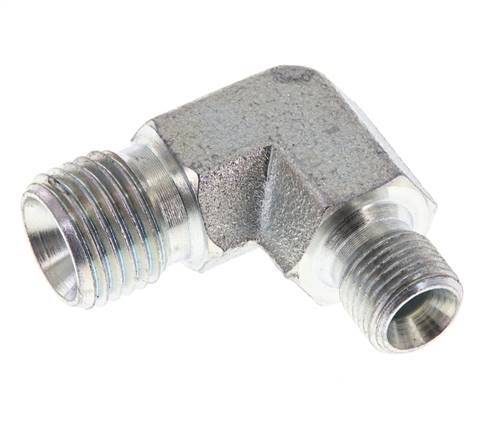 90deg Angled Reducing Fitting G1/8'' x G1/4'' High Pressure Steel 60° Cone 350bar (4917.5psi) Hydraulic