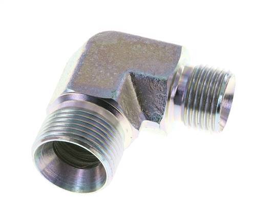 90deg Angled Reducing Fitting G1/2'' x G3/4'' High Pressure Steel 60° Cone 325bar (4566.25psi) Hydraulic