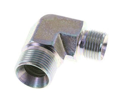 90deg Angled Reducing Fitting G1/2'' x G3/4'' High Pressure Steel 60° Cone 325bar (4566.25psi) Hydraulic