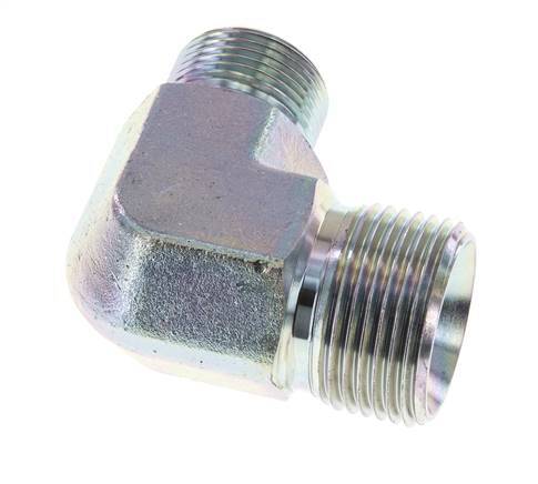 90deg Angled Reducing Fitting G3/4'' x G1'' High Pressure Steel 60° Cone 225bar (3161.25psi) Hydraulic