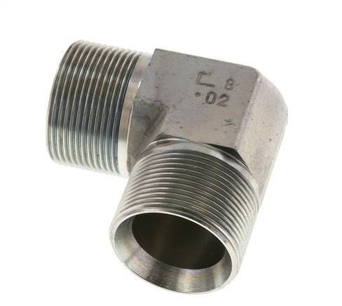 90deg Angled Fitting G1 1/2'' High Pressure Steel 60° Cone 190bar (2669.5psi) Hydraulic