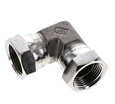 90deg Angled Fitting G1'' Female High Pressure Stainless Steel 60° Cone 150bar (2107.5psi) Hydraulic