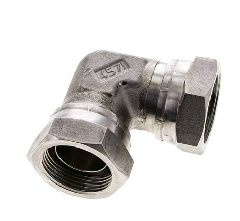 90deg Angled Fitting G1 1/4'' Female High Pressure Stainless Steel 60° Cone 150bar (2107.5psi) Hydraulic