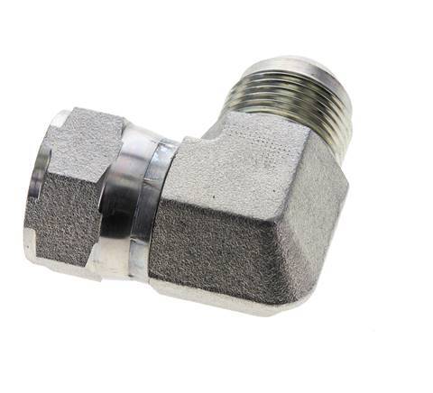 90deg JIC Angled Fitting UN 1-3/16''-12 Male x Female Steel 170bar (2388.5psi)