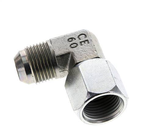 90deg JIC Angled Fitting UNF 7/8''-14 Male x Female Steel 210bar (2950.5psi)