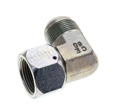 90deg JIC Angled Fitting UN 1-5/16''-12 Male x Female Steel 170bar (2388.5psi)