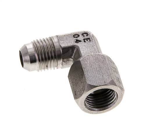 90deg JIC Angled Fitting UNF 9/16''-18 Male x Female Stainless Steel 275bar (3863.75psi)