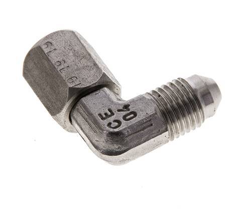 90deg JIC Angled Fitting UNF 7/16''-20 Male x Female Stainless Steel 310bar (4355.5psi)