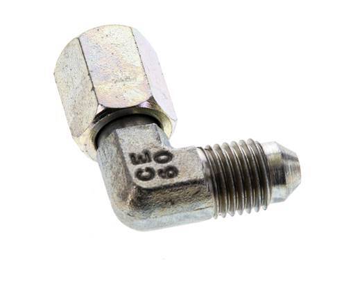 90deg JIC Angled Fitting UNF 7/16''-20 Male x Female Steel 310bar (4355.5psi)