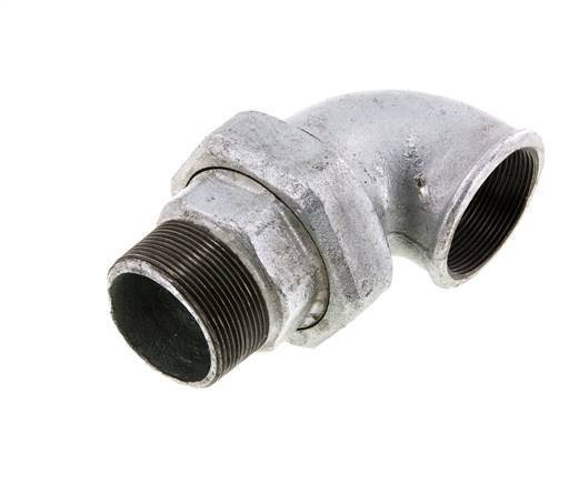 90deg Angled Connector 2'' Male R x Female Rp Cast Iron Conical Seal 25bar (351.25psi)