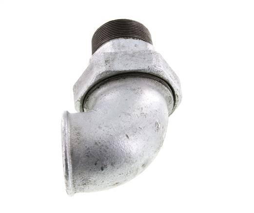 90deg Angled Connector 2'' Male R x Female Rp Cast Iron Conical Seal 25bar (351.25psi)