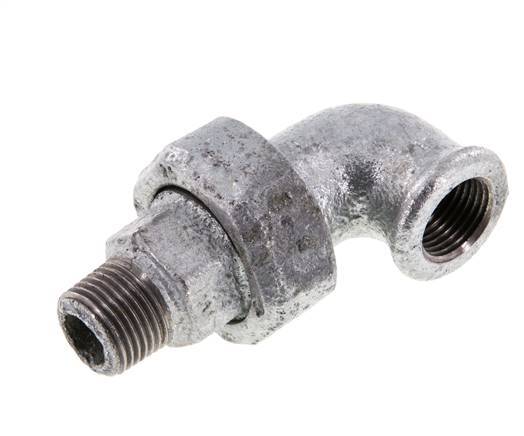 90deg Angled Connector 1/2'' Male R x Female Rp Cast Iron Conical Seal 25bar (351.25psi)