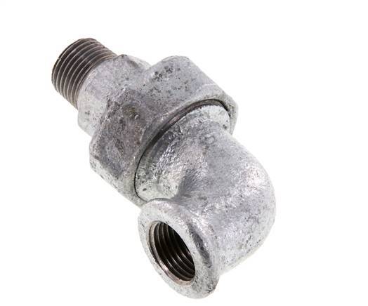 90deg Angled Connector 1/2'' Male R x Female Rp Cast Iron Conical Seal 25bar (351.25psi)