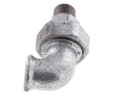 90deg Angled Connector 1/2'' Male R x Female Rp Cast Iron Conical Seal 25bar (351.25psi)