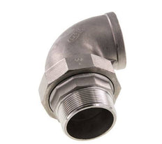 90deg Angled Connector 2'' Male R x Female Rp Stainless Steel Conical Seal 16bar (224.8psi)