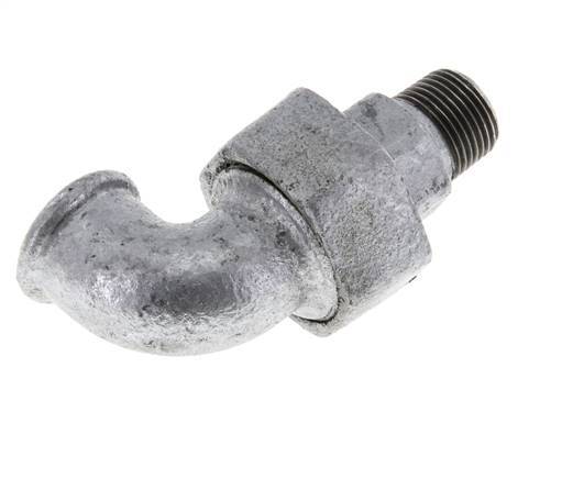 90deg Angled Connector 3/8'' Male R x Female Rp Cast Iron Conical Seal 25bar (351.25psi)