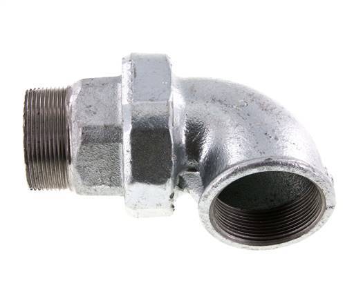 90deg Angled Union Connector 2'' Male R x Female Rp Cast Iron Flat Seal Centellen 25bar (351.25psi)