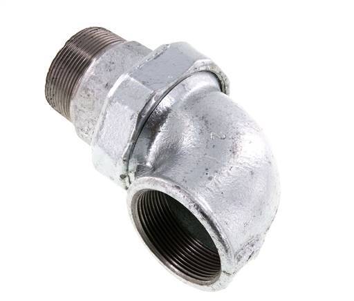 90deg Angled Union Connector 2'' Male R x Female Rp Cast Iron Flat Seal Centellen 25bar (351.25psi)