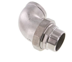 90deg Angled Union Connector 2'' Male R x Female Rp Stainless Steel Flat Seal PTFE 16bar (224.8psi)