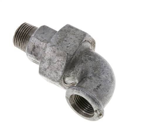 90deg Angled Union Connector 3/8'' Male R x Female Rp Cast Iron Flat Seal Centellen 25bar (351.25psi)