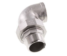 90deg Angled Union Connector 1 1/2'' Male R x Female Rp Stainless Steel Flat Seal PTFE 16bar (224.8psi)