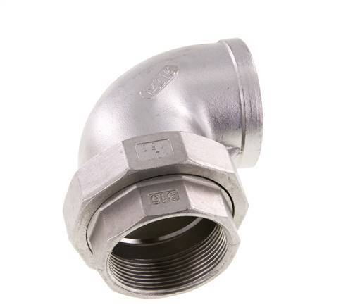 90deg Union Connector Rp2'' Female Stainless Steel Conical Seal 16bar (224.8psi)