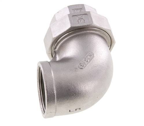 90deg Union Connector Rp1 1/2'' Female Stainless Steel Conical Seal 16bar (224.8psi)