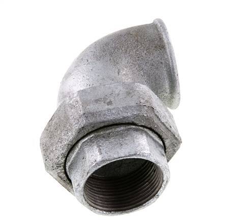 90deg Union Connector Rp1 1/2'' Female Cast Iron Conical Seal 25bar (351.25psi)