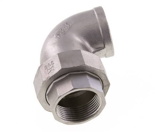 90deg Union Connector Rp1 1/4'' Female Stainless Steel Conical Seal 16bar (224.8psi)