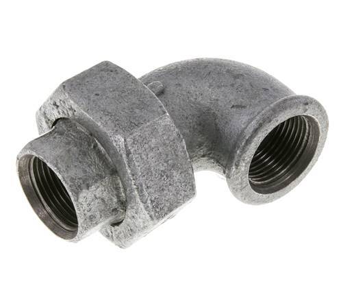 90deg Angled Union Connector Rp3/4'' Female Cast Iron Flat Seal Centellen 25bar (351.25psi)