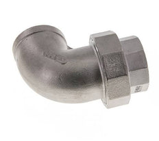 90deg Angled Union Connector Rp1 1/4'' Female Stainless Steel Flat Seal PTFE 16bar (224.8psi)