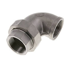 90deg Angled Union Connector Rp1 1/4'' Female Stainless Steel Flat Seal PTFE 16bar (224.8psi)
