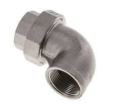 90deg Angled Union Connector Rp1 1/4'' Female Stainless Steel Flat Seal PTFE 16bar (224.8psi)