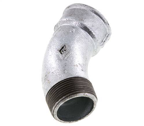 Elbow Fitting 45deg R1 1/2'' Male x Rp1 1/2'' Female Cast Iron 25bar (351.25psi)