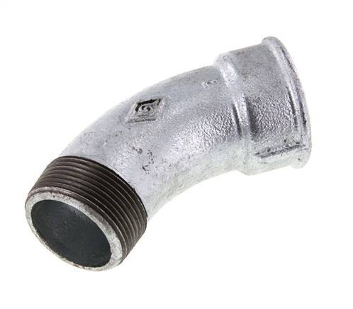 Elbow Fitting 45deg R1 1/2'' Male x Rp1 1/2'' Female Cast Iron 25bar (351.25psi)