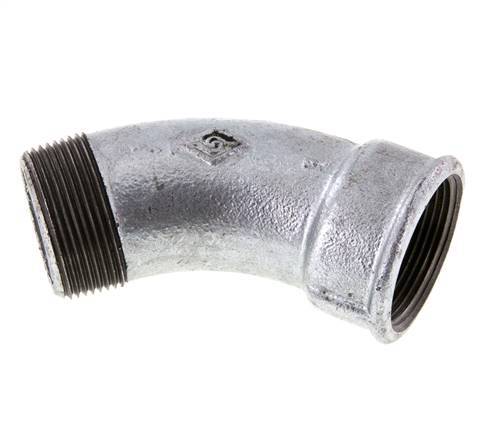 Elbow Fitting 45deg R1 1/2'' Male x Rp1 1/2'' Female Cast Iron 25bar (351.25psi)