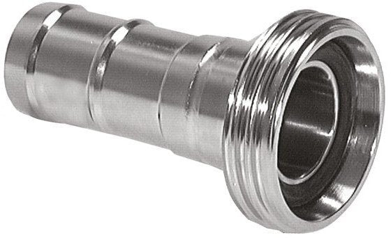 Sanitary (Dairy) Fitting 52 X 1/6'' x 1 inch (25 mm) Hose Pillar Stainless Steel EPDM
