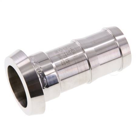 Sanitary (Dairy) Fitting 50mm Cone x 1 1/4 inch (32 mm) Hose Pillar Stainless Steel
