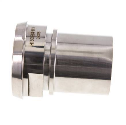 DIN 11851 Sanitary (Dairy) Fitting 86mm Cone x 2 1/2 inch (65 mm) Hose Pillar Stainless Steel Safety Collar