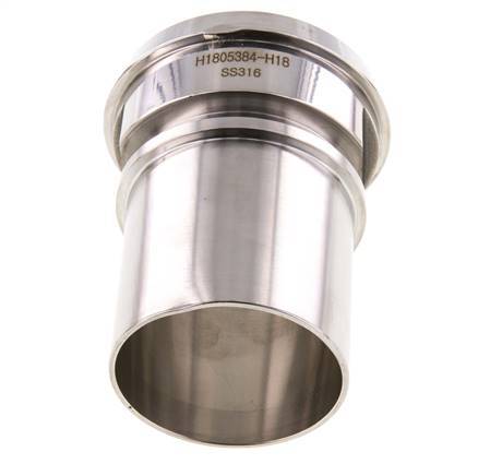 DIN 11851 Sanitary (Dairy) Fitting 86mm Cone x 2 1/2 inch (65 mm) Hose Pillar Stainless Steel Safety Collar