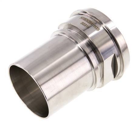 DIN 11851 Sanitary (Dairy) Fitting 86mm Cone x 2 1/2 inch (65 mm) Hose Pillar Stainless Steel Safety Collar
