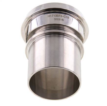 DIN 11851 Sanitary (Dairy) Fitting 68mm Cone x 2 inch (50 mm) Hose Pillar Stainless Steel Safety Collar