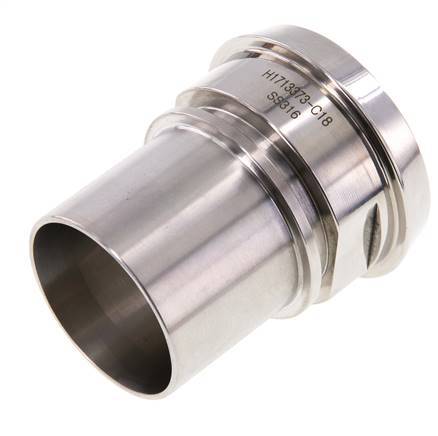 DIN 11851 Sanitary (Dairy) Fitting 68mm Cone x 2 inch (50 mm) Hose Pillar Stainless Steel Safety Collar