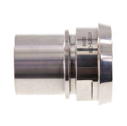 DIN 11851 Sanitary (Dairy) Fitting 68mm Cone x 2 inch (50 mm) Hose Pillar Stainless Steel Safety Collar